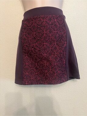 American Eagle Outfitters Purple Skirt with Pink Patterned Front Panel